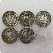 1850A,1851A,1857,1860B,1861B Switzerland 1 Francs COINS COPY 2024 - buy cheap