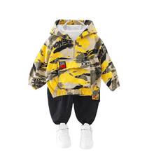 Ropa de moda para bebé, chaqueta deportiva con capucha, pantalones, 2 unids/set/conjunto, traje informal para niño pequeño 2024 - compra barato