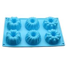 6 Cavities Silicone Bundt Doughnut Cake Mold Silicon Muffin Baking Mould Blossom Cupcake Pan k968 2024 - buy cheap