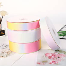 5yards/lot Grosgrain Ribbon Gradient Rainbow Thermal Transfer Lace Satin Ribbons for DIY Bow Craft Card Gifts Wrapping(25/40mm) 2024 - buy cheap