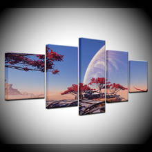 Canvas Painting Desert house and flowers landscape 5 Pieces Wall Art Painting Modular Wallpapers Poster Print Home Decor 2024 - buy cheap