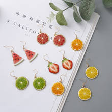 Multiple Simulation Fruit Funny Earrings for Women Girl 2022 Summer Watermelon Strawberry Lemon Drop Earrings Party Jewelry Gift 2024 - buy cheap