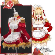 Disfraz de Fate Grand Order de Nero para mujer, traje de sirvienta roja, vestido de Lolita para fiesta, ropa de utilería, oferta 2024 - compra barato