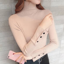 Hot Sweater Women's Cotton Standard 2019 New Fall And Winter Pullover Slim Sleeve Versatile High Neck Knitting Bottomer Women 2024 - buy cheap