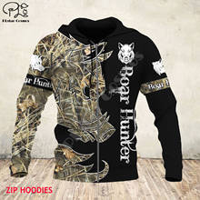 Hog selvagem caça camo 3d todo impresso unisex hoodies harajuku moda casual com capuz moletom zip hoodies 2024 - compre barato