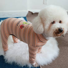 Комбинезон для собаки тонкий 100% Хлопковый джемер комбинезоны с принтом щенков, одежда Стрейчевые пижамы для маленьких собак чихуахуа взрослых пуделей 2024 - купить недорого
