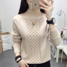 Half Turtleneck Sweater Women Jumper 2022 Autum Winter Basic Warm Clothes Female Pull Femme Knitted Cotton Pullover Sweater 2024 - buy cheap