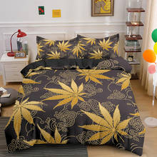 Fall Maple Leaf Bedding Set Duvet Cover Pillowcases Green Leaves Autumn Comforter Bedding Sets Bedclothes Bed Linen 2024 - buy cheap