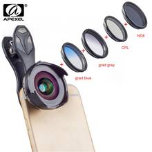 APEXEL-Kit de filtros para lentes de cámara de teléfono, lentes profesionales HD Gran Angular/Macro con filtro Grad, CPL, ND, para Android e IOS, 6 en 1 2024 - compra barato