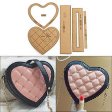 1 set of DIY kraft paper template fashion heart-shaped clutch bag shoulder messenger bag leather craft tool sewing pattern 2024 - buy cheap