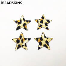 New arrival! 39x37mm 100pcs Acrylic star-shape Leopard print charm for earrings accessories,parts,hand Made Jewelry Earring 2024 - buy cheap