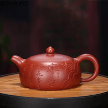 Bule de chá roxo com filtro de argila autêntico, bule para chá dahongpao infusor de chá chinês artesanal zisha temundial 170ml 2024 - compre barato