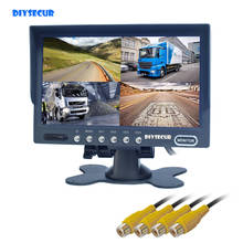 DIYSECUR High Quality 7" 4 Split Quad Display Color Rear View Monitor Car Monitor for Car Truck Bus Reversing Camera 2024 - buy cheap