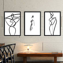 Fashion Poster Black and white lines Canvas Painting Women Wall Art Print Nordic Picture For Living Room On The Wall Home Decor 2024 - buy cheap