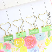 Domikee New cute Avocado series office school metal binder clips student candy gold document organzier clips stationery supplies 2024 - buy cheap
