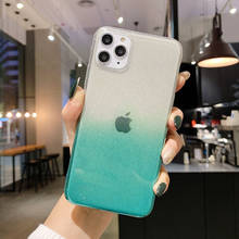 Цветной градиентный Блестящий Прозрачный чехол для телефона iPhone 11 Pro Max X XS XR 8 Plus 7 6 6S SE 2 2020 SE2 Мягкий силиконовый чехол розовый зеленый 2024 - купить недорого