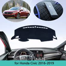 Luxurious Sunshade Dashmat Protector Anti-UV Mat Dashboard Cover For Honda Civic 10 2016 2017 2018 2019 2020 Car Accessories map 2024 - buy cheap