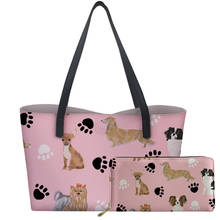 Bolso de mano clásico de cuero para mujer, Bolsa de hombro de viaje con estampado de animales y perros, 2 unids/set/set, 2019 2024 - compra barato