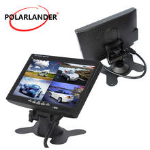 Polarlander-monitor de vídeo para carro, 7 ", lcd, 4 canais, entrada de vídeo, para câmera frontal e traseira, quad split screen, 6 modos de exibição 2024 - compre barato