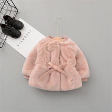 Sunshine & Rainy Winter Girls Fur Coat Elegant Baby Girl Faux Fur Jackets And Coats Thick Warm Parka Kids Boutique bow Clothes 2024 - buy cheap
