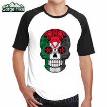 2019 Creative Design Palestine Flag Free Gaza Strip Palestinian Sugar Skull with RosesT-Shirt Pal 2019 New Summer Men Tee Shirts 2024 - buy cheap