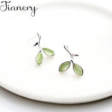 JIANERY Real Pure Silver Color Opal Leaf Earrings For Women Fashion Jewelry Pendientes Brincos Drop Shipping 2024 - buy cheap