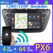 8 "1280*720P coche DVD reproductor Multimedia PX6 4G + 64G Android 9,0 para SUZUKI SX4 S-Cross 2013-2017 Bluetooth 5,0 GPS Radio 5 * USB DSP 2024 - compra barato
