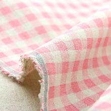 50*150cm Pink Cotton And Linen Plaid Fabric Handmade Diy Fabric Sofa Pillow Tablecloth Curtain Fabric Linen Fabric 2024 - buy cheap