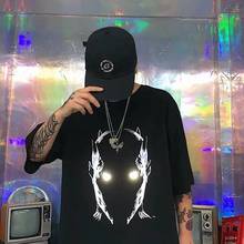 Hip Hop T Shirts Loose Harajuku Men T shirt Summer Cool Reflective Tshirt Streetwear Funny Japan Streetwear High Sterrt Tops Tee 2024 - buy cheap