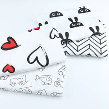 160cm*50cm Black white heart peach car arrow cotton fabric DIY bedding apparel dress patchwork fabric kids handwork cotton cloth 2024 - buy cheap