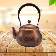 Energe pote de cobre 1600ml feito à mão, utensílio para bule de chá vermelho cobre retrô, artesanato 2024 - compre barato