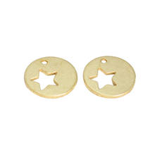 100 PCS 10*1mm Metal Raw Brass Round Pentagram Charms DIY Jewelry Accessories 2024 - buy cheap