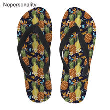 Шлепанцы Nopersonality женские, пляжные сандалии с принтом ананасов, шлепанцы для душа, летние Тапочки 2024 - купить недорого