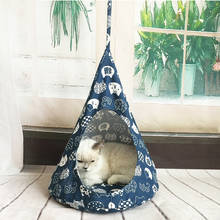 Лежанка-гамак для кошек, удобная корзина для кошек, креативная подвесная клетка для кошек с мягкой подушкой, хлопковый подвесной домик для домашних животных 2024 - купить недорого