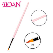 BQAN-pincel para decoración de uñas, herramienta de manicura artística con mango de madera rosa, cepillo de dibujo 3D para manicura, 1 ud. 2024 - compra barato