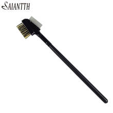 SAIANTTH Eyelash brush Eyebrow comb makeup brushes Professional steel teeth dual makeup tool maquiagem black kabuki wood beauty 2024 - buy cheap