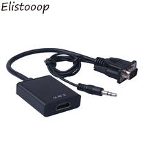Elistooop VGA Male to HDMI Female Converter Adapter Cable With Audio Output 1080P VGA HDMI Adapter for PC laptop to HDTV Project 2024 - buy cheap