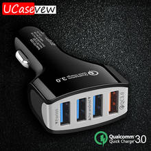 35 Вт 4 USB Автомобильное зарядное устройство QC 3,0 Быстрая зарядка для iPhone 11 Pro Samsung galaxy S20 S10 S9 портативные автомобильные зарядные устройства 2024 - купить недорого