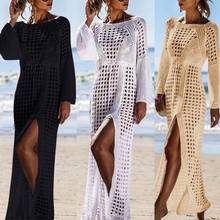 Saída de praia para mulheres, vestido de verão, malha longa, saída para praia, presente perfeito para mulheres, presente de aniversário 2024 - compre barato