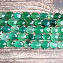 Lan li-joyería de moda de 8x10mm, cuentas de ágata verde amorfa, sueltas, pulsera, collar y accesorios 2024 - compra barato
