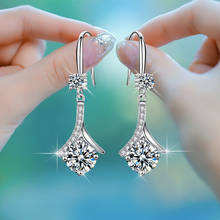 Luxury 925 Silver Fashion Temperament Senior Shiny Crystal Water Drop Earring For Women Girl Jewelry Gift 5Y1095 2024 - buy cheap