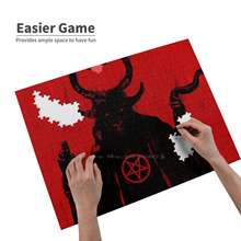 Satanic Demon Jigsaw Puzzle 500 Pieces Puzzle Game Wooden Educational Toys Satan Satanic Devil Satanic Lucifer Hailsatan Goth 2024 - buy cheap