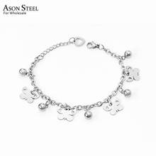 Asonsteel moda 316l pulseira borboleta de aço inoxidável com bola de aço charme acessórios para mulheres jóias presente festa 2024 - compre barato