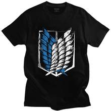 Attack On Titan T shirt Men Pre-shrunk Cotton Wings of Freedom MikasaT shirt Anime Manga Tee O-neck Short-Sleeve T-shirt Merch 2024 - buy cheap