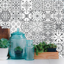 Pegatinas de azulejo Vintage de tamaño personalizado, autoadhesivo impermeable, mosaico marroquí, calcomanías de pared, estilo 20x100 gris contemporáneo 2024 - compra barato