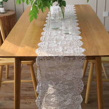 Europe Wedding Ceremony Party Favor Lace Table Runner Hollow Flowers 30x300cm White Black 10 Pieces For Home Hotel Decor 2024 - buy cheap