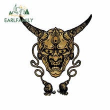 EARLFAMILY 13cm x 11.4cm for Gold Hanya Mask Car Stickers Personality Decal Trunk Occlusion Scratch Windshield RV Decoration 2024 - buy cheap