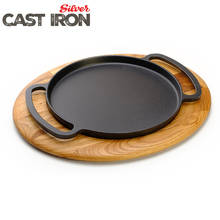 Cast iron Pizza pan Pancake Crepe Pans 28cm woodenbase Non-Stick Griddle Baking Pan Cake Machine Kitchen Cooking made in Turkey 2024 - buy cheap