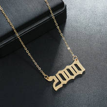 Модное темпераментное золотое ожерелье с подвеской 2020 цифровое длинное простое ожерелье с надписью на день рождения для женщин 2024 - купить недорого