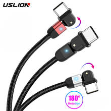 USLION USB Cable 3A Fast Charging Type C for Samsung S10 L 180 Degree USB C Charging Cord for Huawei Xiaomi Phone Data Cable 2024 - buy cheap